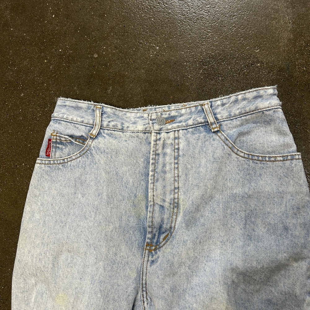 High Waist Jeans Womens Small Light Wash Distressed Ripped Denim Mom Pants - Picture 2 of 7